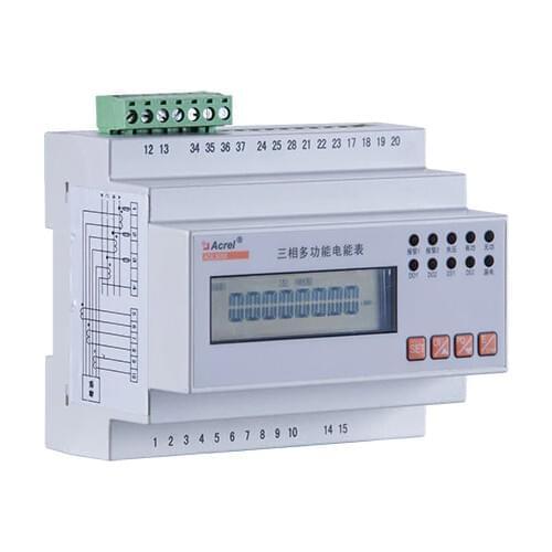 Acrel ADL3000 Three Phase DIN Rail Mounting Energy Meter 690V LCD Display Voltage Power Factor Current Active Reactive Power