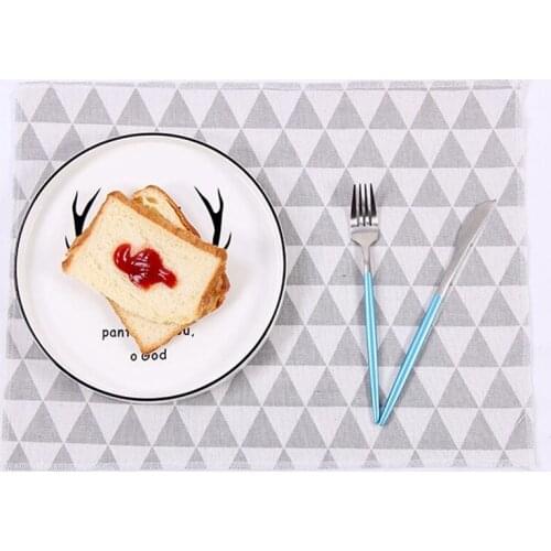 Korean Style Tablecloth PVC Waterproof Decor Rectangular Tea Table Pad Meal Cloth Size 30*40cm Floral Plaid Table Cloth