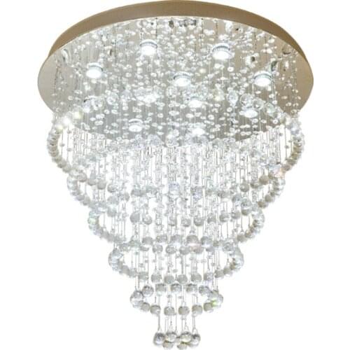 Modern Luster De Crystal Chandelier Large Cristal Lighting Fixtures Hotel Projects Staircase Lamps Restaurant Cottage Lights