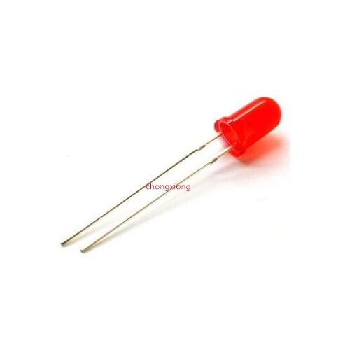 D_D 1000pcs/lot 5MM white fire red super bright LED light tube light-emitting diodes on the short leg