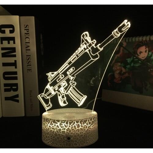 Weapon M4 Night Light LED Touch Sensor Color Changing Nightlight for Child Birthday Gift Lamp Study Game Series Bedroom Decor