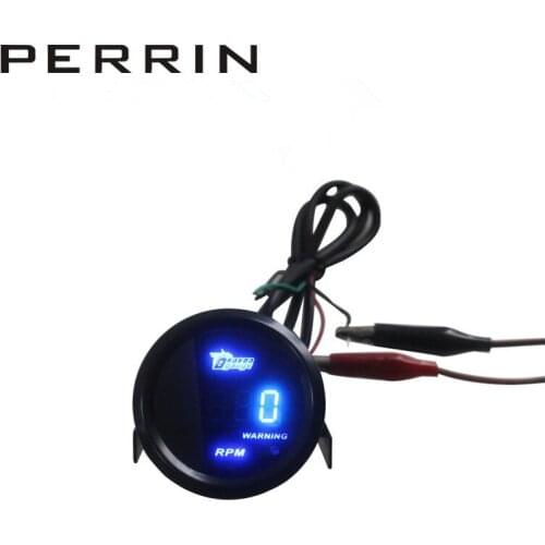 Universal 52mm Black Shell and Blue LED backLight Digital Tachometer Gauge 0-9999 RPM
