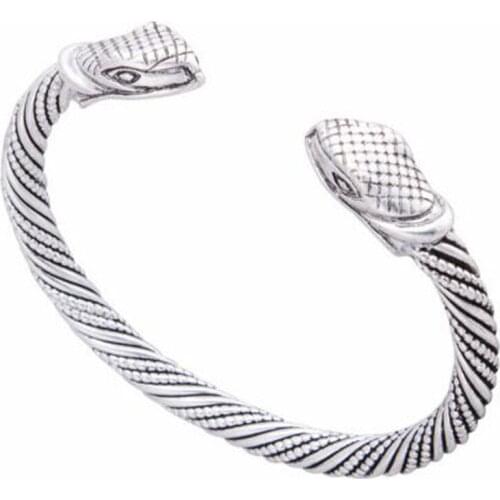 Vintage Viking Snake Head Bangle&Bracelets Jewelry Men and Women Wristband Cuff Bangle Gifts