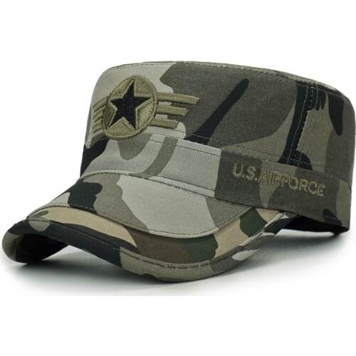 US Airforce Military Hat Flat Caps Tactical Men Camouflage Snapback Caps Hunter Fisher Man Sun Visor Caps Real CS Cool Hat