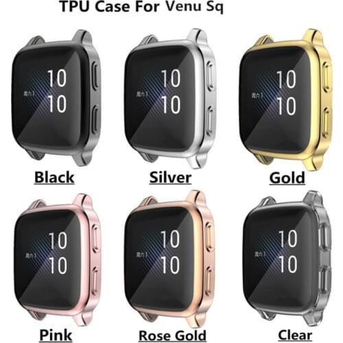 Protection Case For -Garmin Venu SQ Smart Watch Plating TPU Soft Cover Full Screen Protector Shell For -Garmin Venu Sq Case