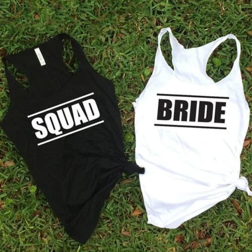 Women Racerback Bridal Team Bride Wedding Shirt Bridesmaid Gift Vest Bride Squad Tank Tops Trendy Ladies Bachelorette Party Tank