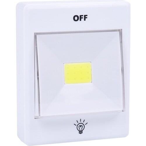 1pcs Ultra Bright Magnetic Mini COB LED Wall Light Night Lights Camp Lamp Battery Operated with Switch Tape for Garage Closet