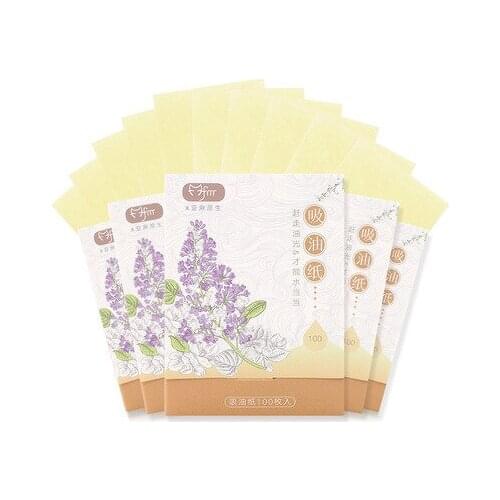 1Pack=100pcs Protable Facial Absorbent Paper Oil Control Wipes Flower Absorbing Sheet Matcha Oily Face Blotting Matting Tissue