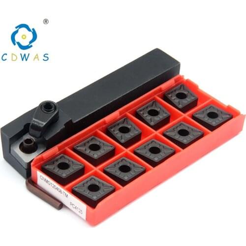 10pcs CNMG120404 / 08 PC4125 Black Carbide Inserts + 1pc MCLNR1616H12 External Turning Tool Holder CNC Lathe Cutter Tools Set
