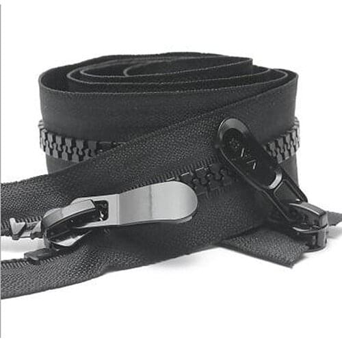 10pcs Plastic Resin Zipper Double Sliders Down Open End Zippers Sewing Clothing Accessories Zippers For Jacket Coat Tent Awning