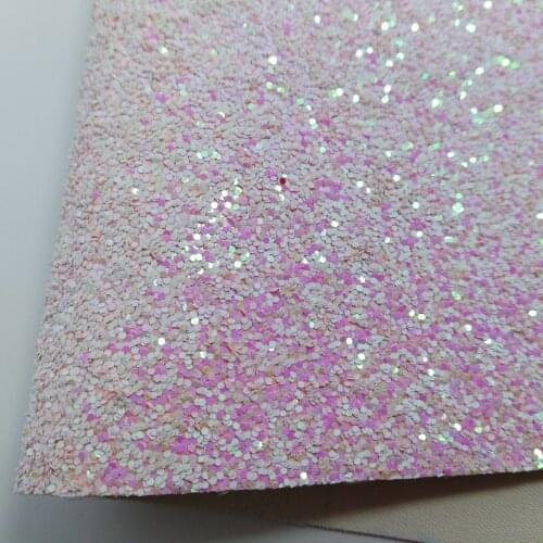 2PCS 21x29cm WHITE AND PINK Chunky Glitter Leather PU Leather Synthetic Leather Artificial Leather for DIY accessories 6S08A