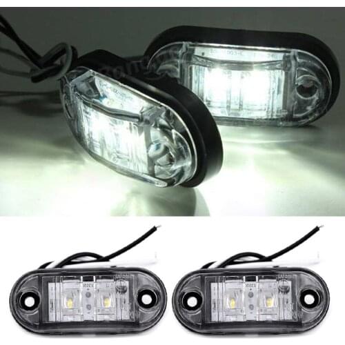 Super 2pcs White Side Marker Lights Clearance Set Trailer Car Caravan Durable