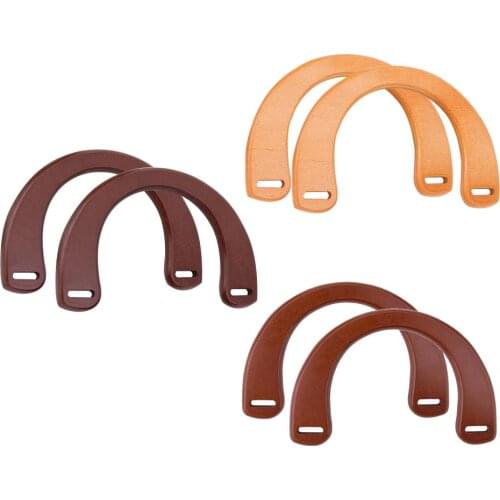 2pcs Wooden Bag Handle Purse Frame for Handbag DIY Crafts Repair Accessories