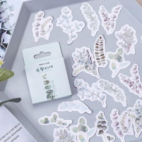 45PCS/PACK Kawaii Cute Leaf Plant Sticker Marker Planner DIY Diary Decorate School Stickers Scrapbooking Bullet Journal sl1802