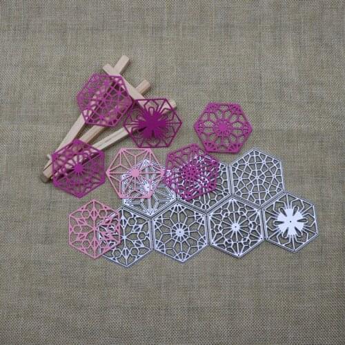 7pcs Hexagon Frame Metal Cutting Dies Craft Stamps Die Cut Embossing Scrapbooking Card Make Stencil