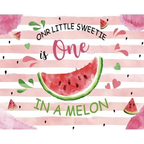 Watercolor Watermelon Pink Stripes Party Party Backdrop Baby Shower Room Decor Photo Booth Studio Prop