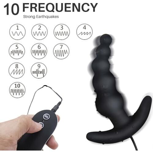 Erotic10 Frequency Vibrating Prostate Massager Anal Plug Dildo Vibrator Anal Beads Butt Plug Vibrators For Men Toys For Adult 18