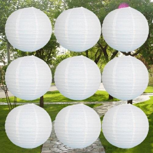 4/6/8/10/12/14/16inch White Chinese Paper Lantern Wedding Baby Shower Birthday Party Decoration DIY Christmas Halloween Supplies
