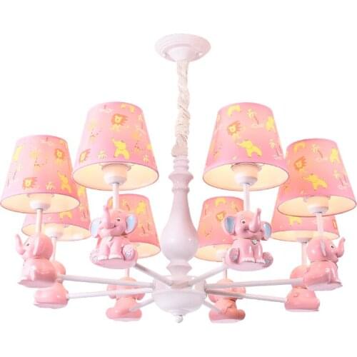 Baby room decor chandeliers lustre enfan pink led lights for room kids bedroom hanglamp living room decoration modern chandelier