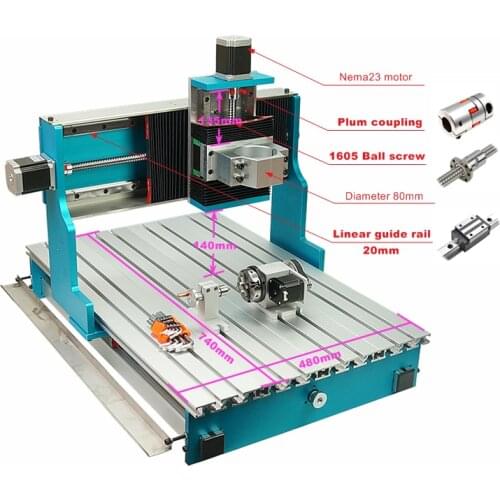 DIY Mini CNC Frame 3040L 6040L Linear Guideway for CNC 3040 6040 Router Metal Aluminum Engraver Wood Milling Carving Machine