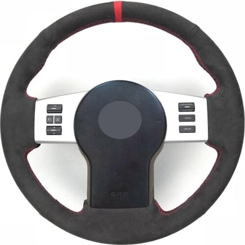 For Nissan Xterra PathfinderFrontier Hand-Stitched Soft Black Carbon Fiber Black Suede Car Steering Wheel Cover Auto parts