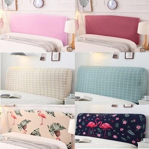 Elastic Solid-Color Bedhead Cover Universal All-inclusive Bed Head Back Protection Bedroom Dust Case Removable Bedside Protector