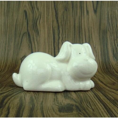 Porcelain Puppy Figurine Handmade Ceramics Piglet Miniature Gift and Craft Ornament Accessories for Birthday and Cabinet Decor