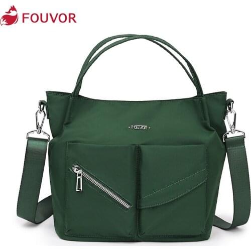 Fouvor Large-capacity bag female autumnwinter shoulder bag Oxford cloth messenger bag nylon female bag mother canvas bag 2946-07