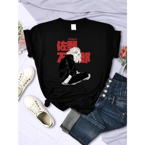 Tokyo revengers Anime Womens T-Shirts Street Breathable Mikey Manjiro Sano Tshirts Cartoon Loose Tops Soft O-Neck T Shirt Women