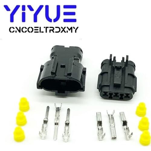 KET 5 Sets 3 Pin black MG640329/MG610327 Female And Male Way Waterproof Electrical Wire Connector Plug Auto Connectors