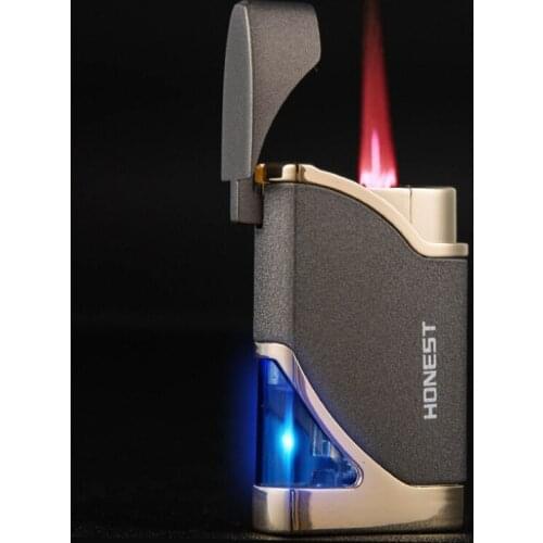 Hot style Honest butane gas extra-thin windproof igniter cool mini creative gift with light creative jet red flame lighter box