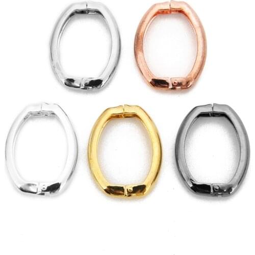 XINYAO 5pcs/lot 20x26mm Copper Oval Metal Buckle Clasps End Fastener Clasps for Necklace Bags Connectors DIY Jewelry Findings