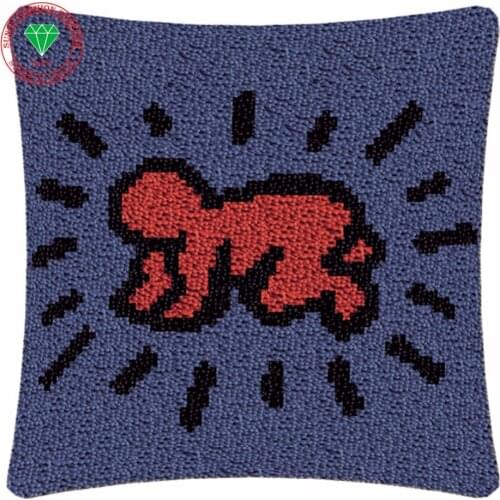 Cross-stitch carpet cushion Patchwork Pillowcase no inner diy pillowcase embroidery thread Latch hook rug kits Felt Craft