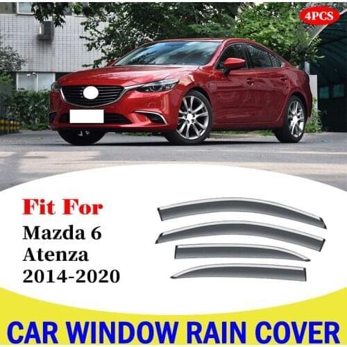 Car Window Visor Vent Rain Shield Shelter Cover Frame For Mazda 6 Atenza 2014-2020 Car Styling Accessorie Window Rain Cover