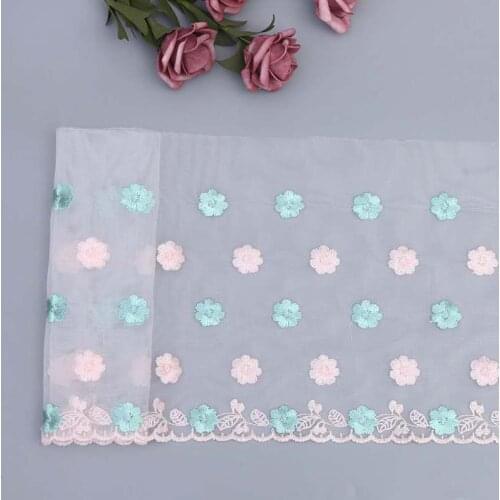 4Yards LaceTrim Dress Wedding Green Pink Lace Ribbon Fabric Applique Baby DIY Embroidered Sewing Craft 20cm Width