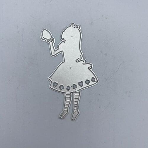 Metal Cutting Dies Beauty with teacup DIY Scrapbooking Decorative Embossing Handcraft Die Cutting Template