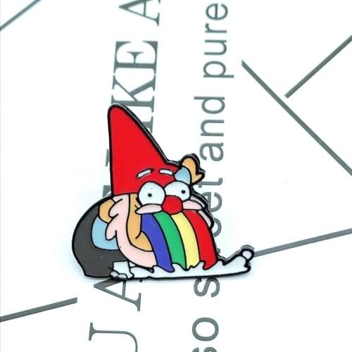 Cute Cartoon Badges Santa Claus Brooch Rainbow Tongue Funny Pins Enamel Pin Jewelry Brooches For Women Jackets Collar Badge Gift