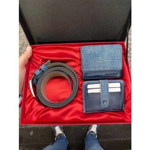 Captain & Polo Blue Black Men 'S Wallet Belt The Kartlıkl Special Gift Boxed set