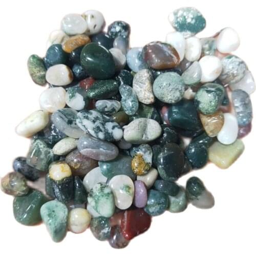 Natural moss agate quartz crystal raw stone aquatic grass agate gravel fish tank jewelry natural stone and minerals