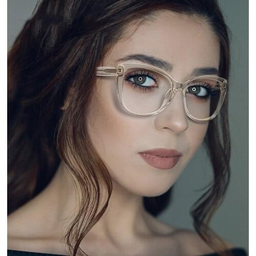 LNFCXI TR90 Women Green Glasses Frames Anti-blue Spring Hinge Leg Female Crystal Multi Section Man Eyeglasses Frames Oculos