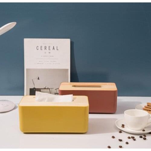 Home Wooden Plastic Tissue Box Solid Wood Napkin Holder Case Stylish Car Box Tissue Holders Tissue Holder