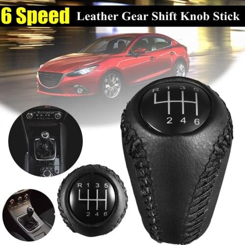 6 Speed Faux Leather Car Vehicle Gear Stick Shift Knob for Mazda 3 BK BL 5 CR CW
