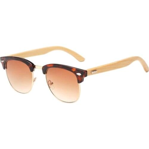 New Fashion Men Square Sunglasses Women Classic Bamboo Wood Sun Glasses Eyeglasses Retro Wooden Frame Handmade Glasses UV400