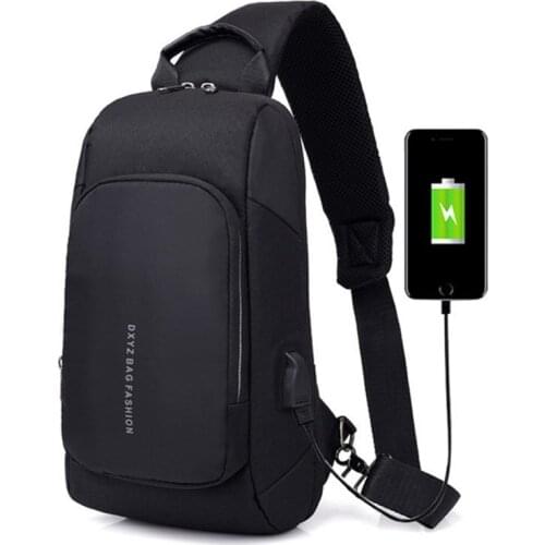 New Nylon Casual Messenger Bag Male USB Charging Design High Quality Chest Bag Pack Anti Theft Shoulder Crossbody bags Travel
