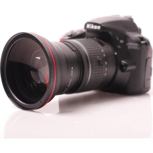 58MM 0.43x Wide Angle Lens + Macro Lens for Cannon 750DD/350D / 400D / 450D / 500D /1000D/ 550D / 600D /1100D 1300D 18-55MM Lens