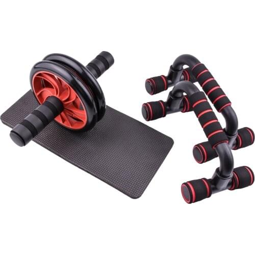 AB Power Wheels Roller Machine Push-up Bar Stand Exercise Rack Workout Home Gym Fitness Equipment Muscle Trainer Abdominal