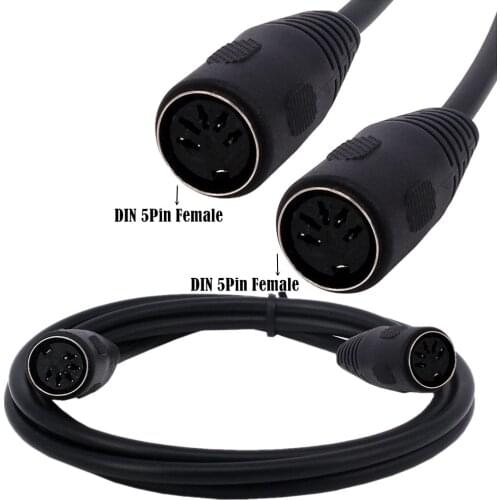 MIDI Extension CableMIDI 5Pin DIN Female to Female Audio Cable for MIDI keyboard synthesizer, organ, electric piano, MIDI guitar