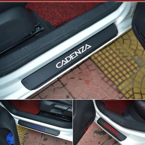 4pcs Carbon Fiber Vinyl Car Door Sill Protector Scuff Plate Sticker for Kia Cadenza Car Accessories