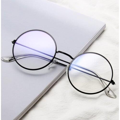 Women Fashion Vintage Retro round Metal Frame Clear Lens Glasses Nerd Geek Eyewear Eyeglasses Oversized Round Circle Eye Glasses