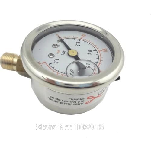 10 pcs of BSP 1/8" Radial connection Pressure gauge 140 PSI 10 Bar brass bar